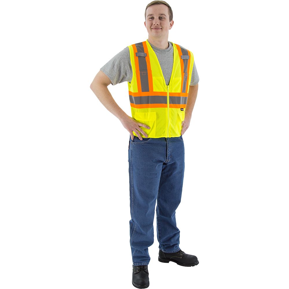 Majestic 75-3209-75-3210 Class 2 Hi Vis Mesh Safety Vest