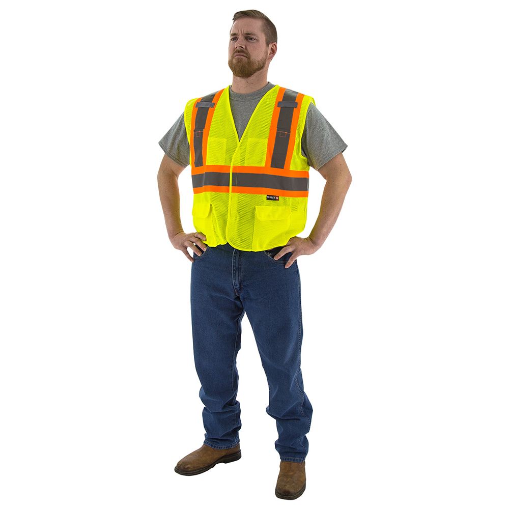 Majestic 75-3211 Class 2 Hi Vis Mesh Safety Vest