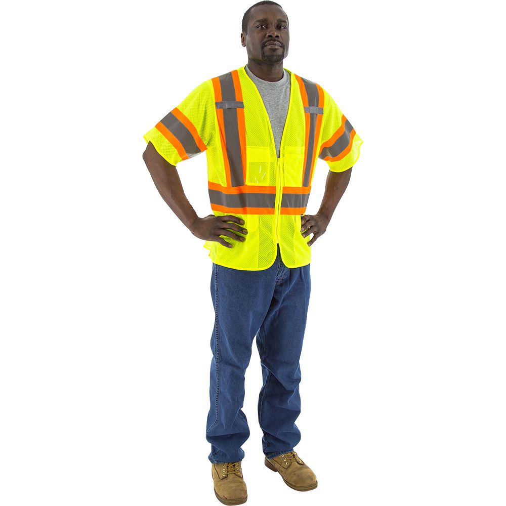 Majestic 75-3301-75-3302 Class 2 Hi Vis Mesh Safety Vest