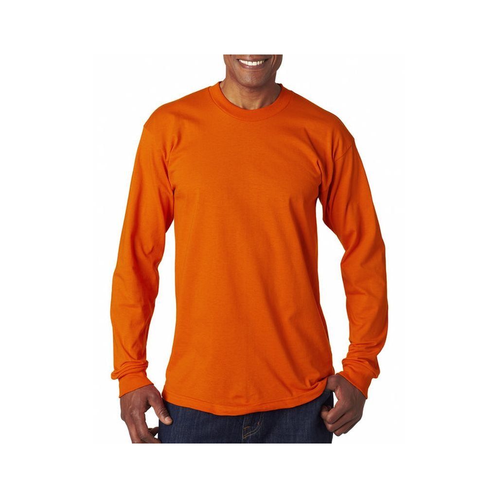 Bayside BA6100 Unisex Heavyweight Long Sleeve T-Shirt – Bright Orange