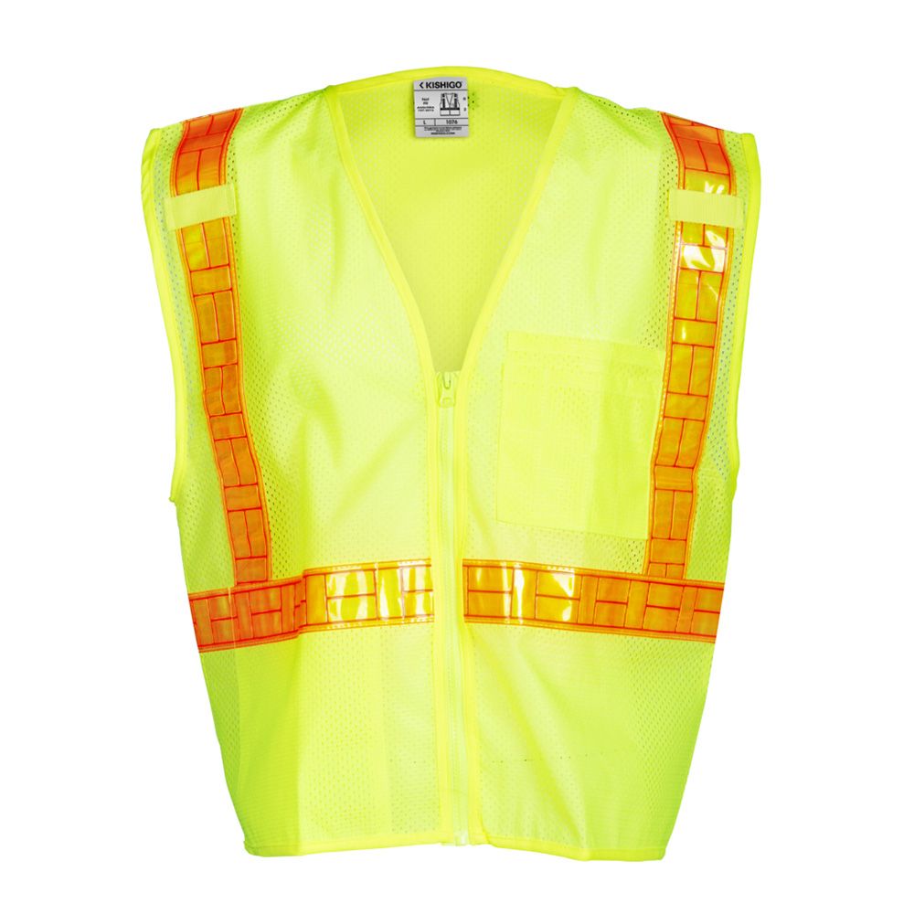 Kishigo 1076-1077 Class 2 Hi Vis Mesh Safety Vest