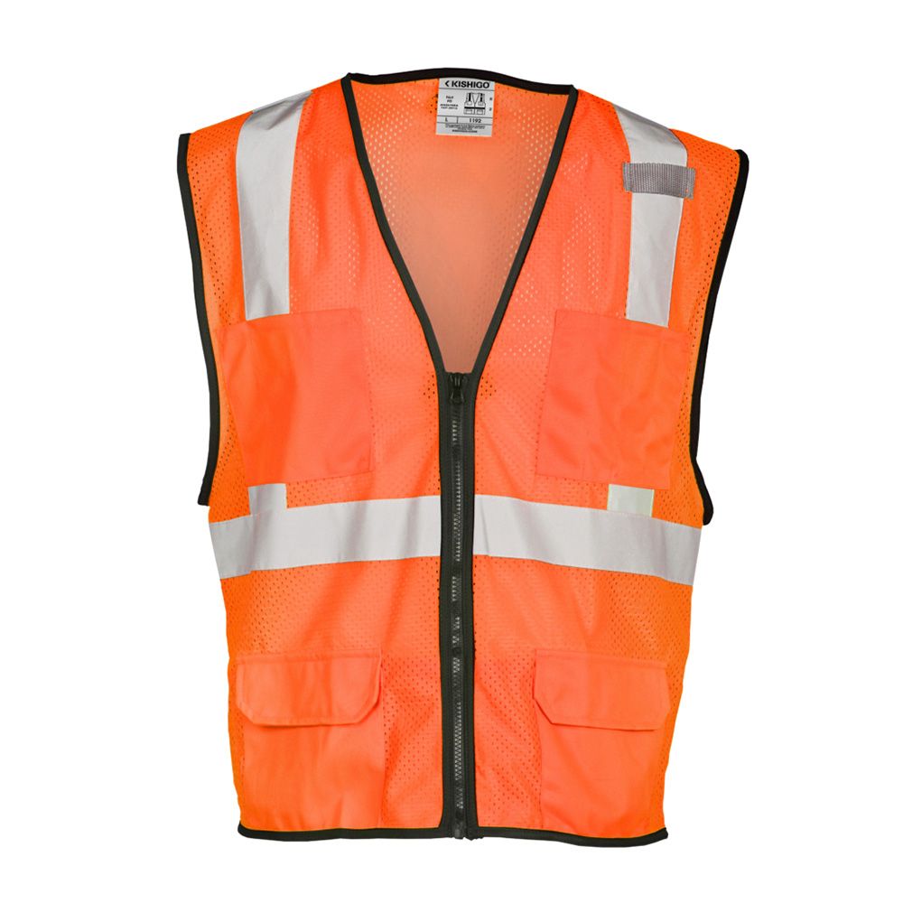 Kishigo 1191-1192 Class 2 Hi Vis Mesh Safety Vest