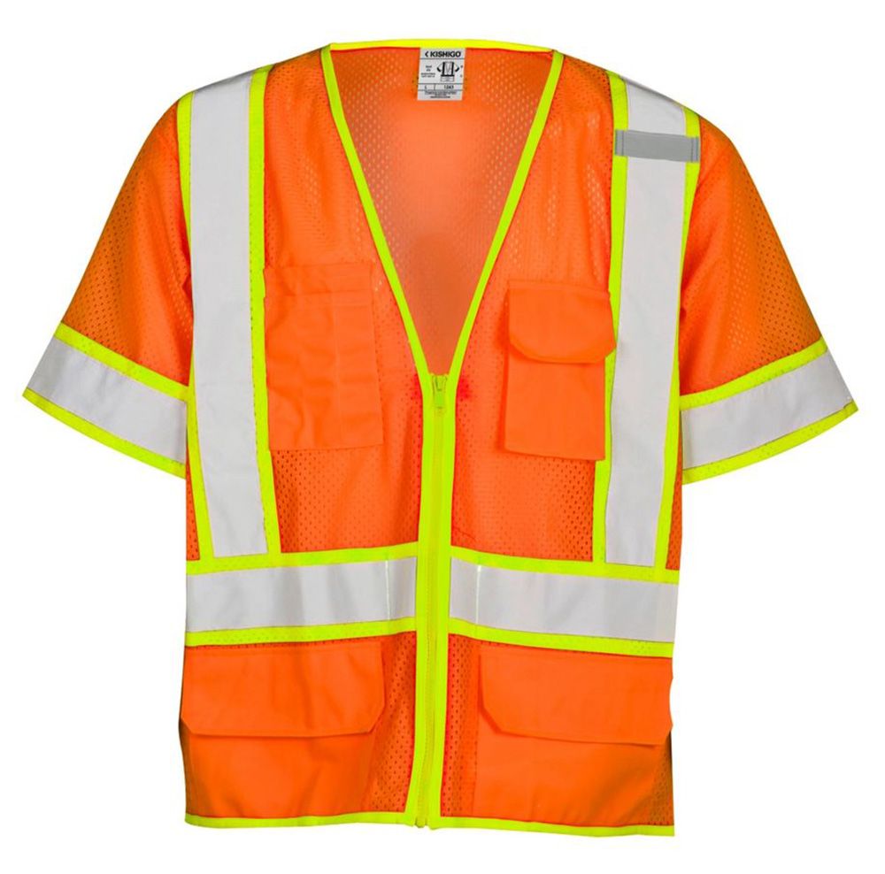 Kishigo 1242-1243 Class 3 Hi Vis Mesh Safety Vest