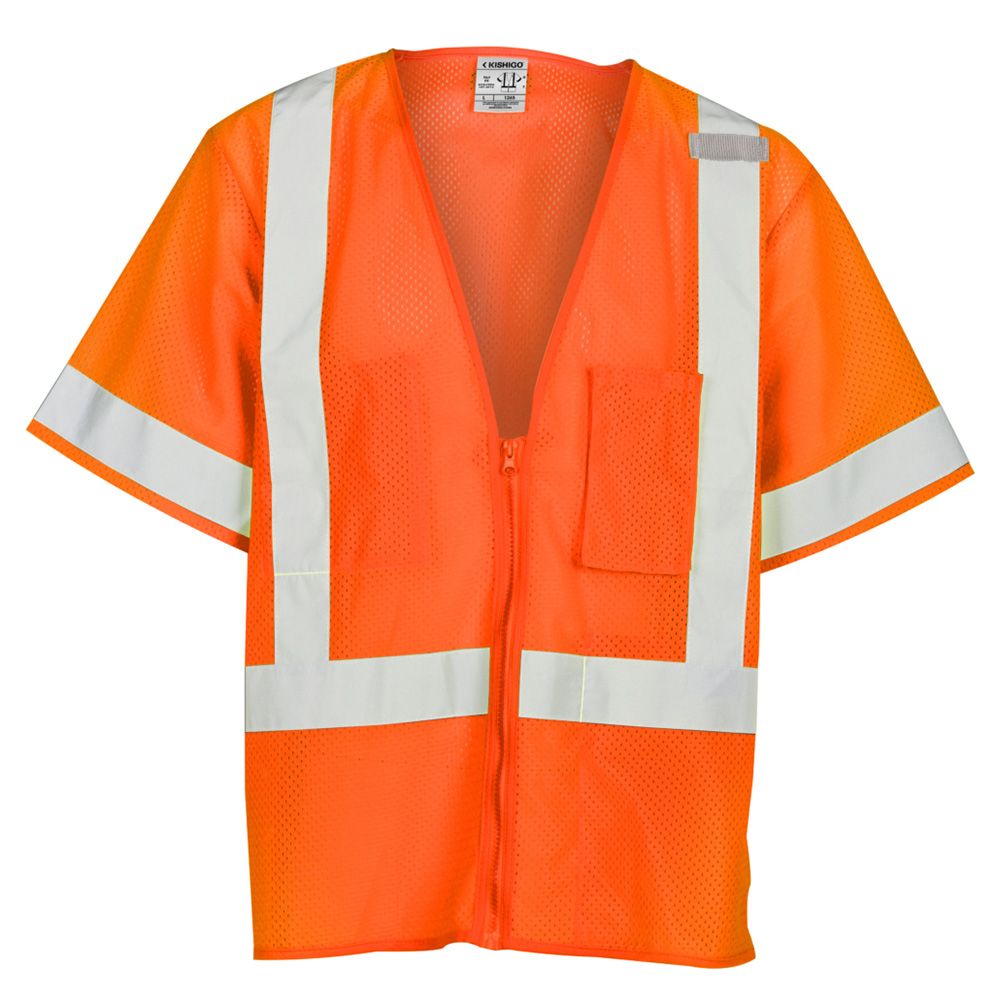 Kishigo 1264-1265 Class 3 Hi Vis Mesh Safety Vest