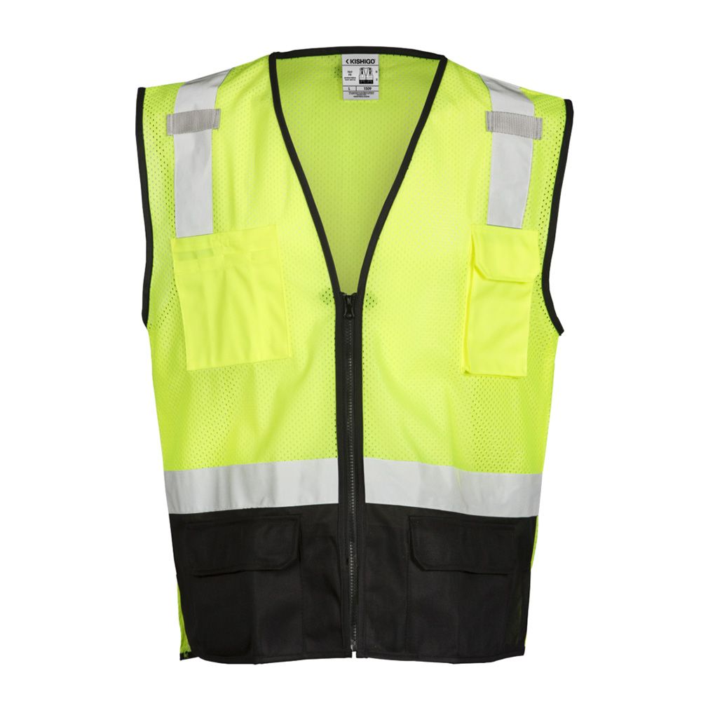 Kishigo 1509-1529 Class 2 Hi Vis Mesh Safety Vest