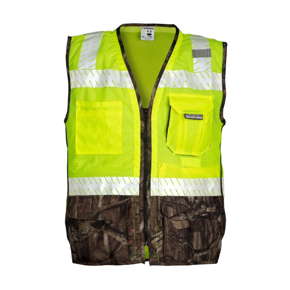 Kishigo 1523 Class 2 Hi Vis Mossy Oak Safety Vest