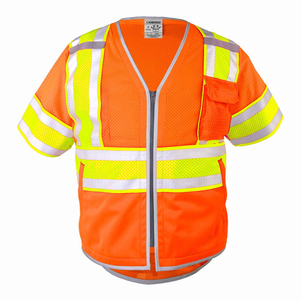 Kishigo 1573-1574 Class 3 Hi Vis Mesh Safety Vest