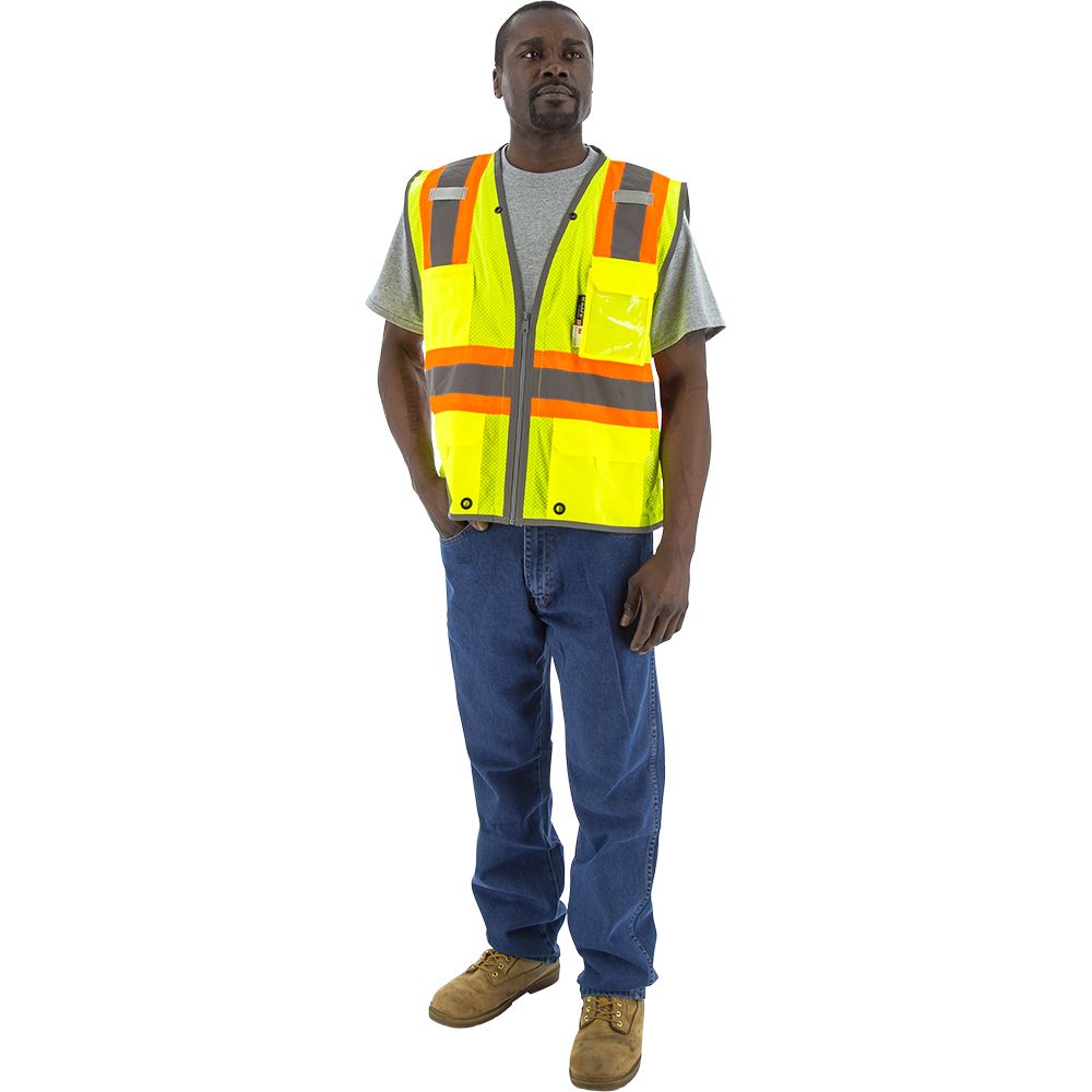 Majestic 75-3225-75-3226 Class 2 Hi Vis Mesh Safety Vest