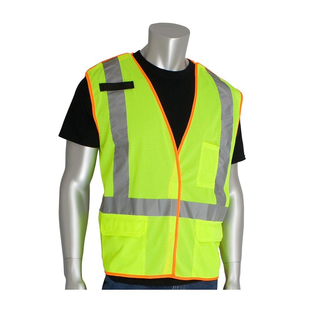 PIP 302-0210 Class 2 Hi Vis Breakaway Mesh X-Back Safety Vest