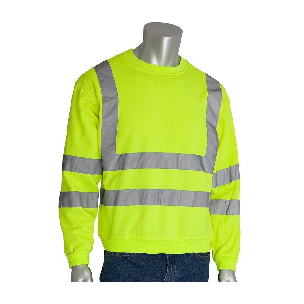 PIP 323-CNSSE Class 3 Hi Vis Safety Crewneck Sweatshirt