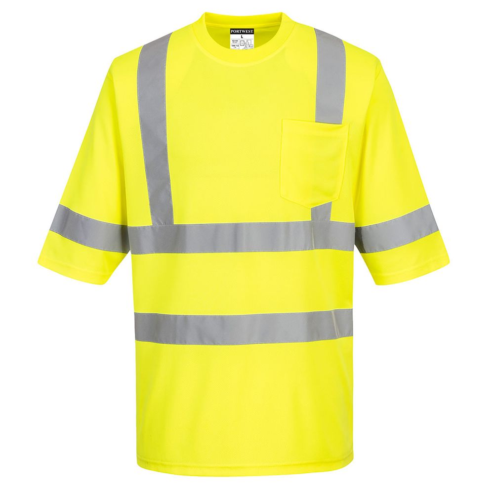 Portwest S393 Hi Vis Class 3 Safety T-Shirt with Pocket