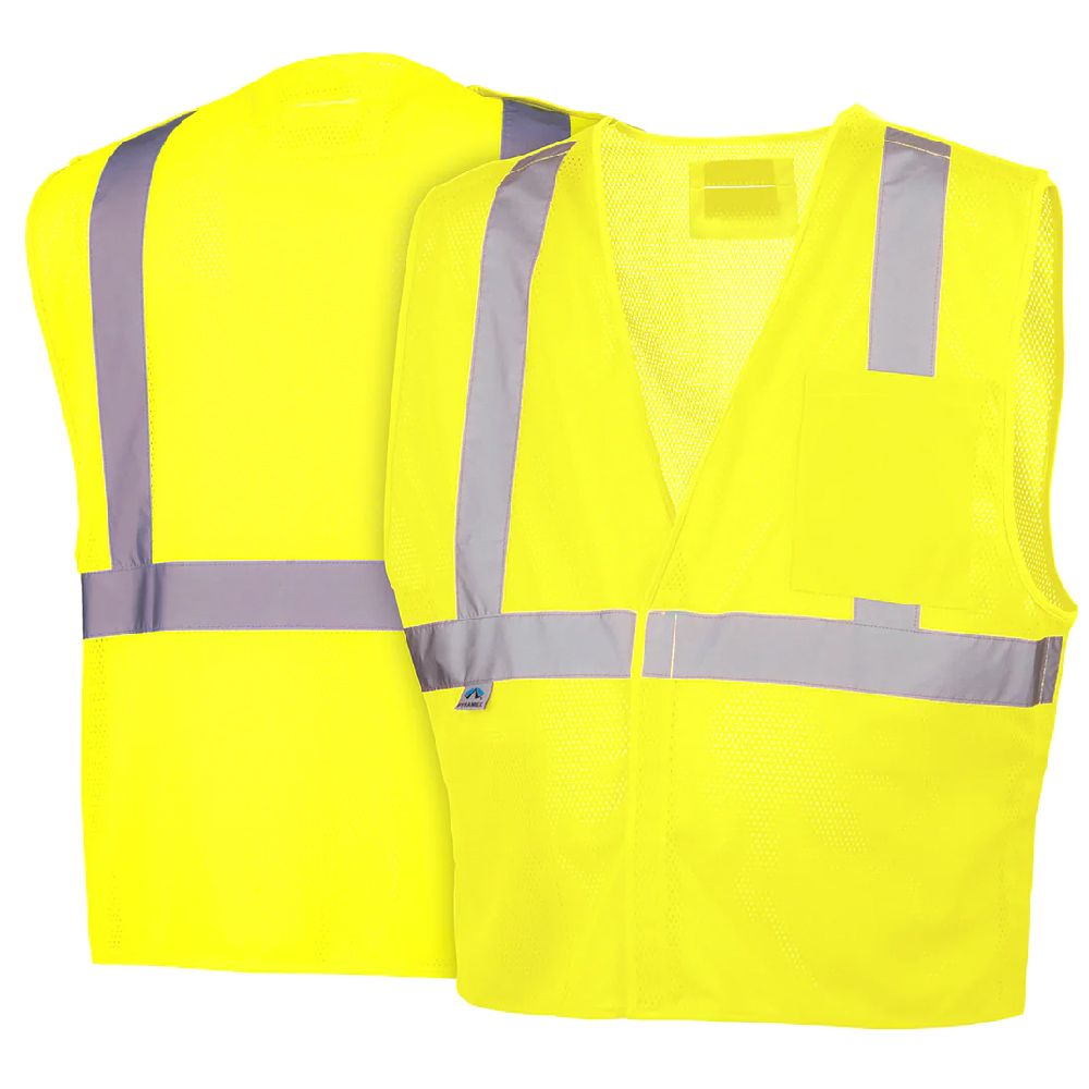 Pyramex RVHL25 Class 2 Hi Vis Mesh Breakaway Safety Vest