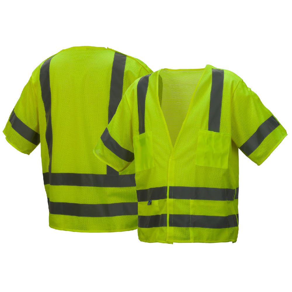 Pyramex RVHL31 Class 3 Hi Vis Mesh Breakaway Safety Vest