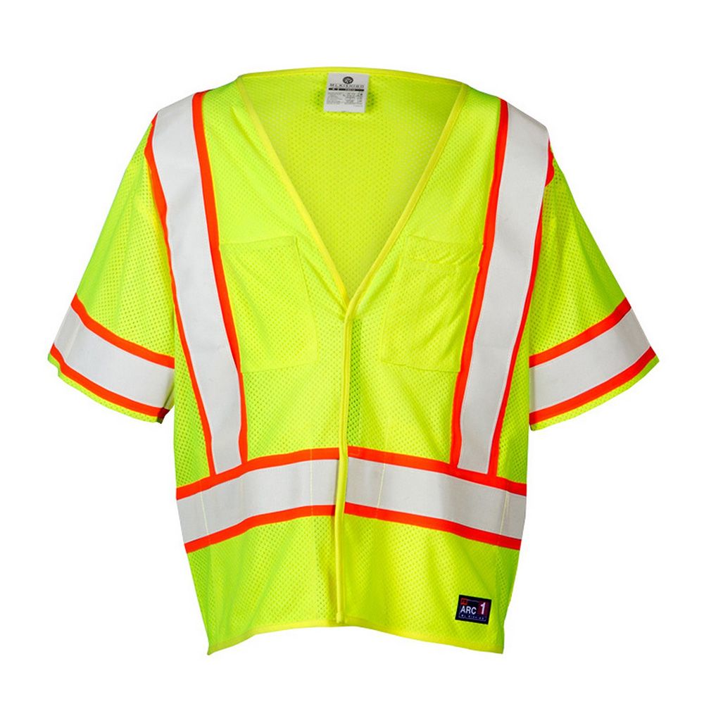 Kishigo FM312 FR Pro Series Vest, Class 3, Flame Resistant, Lime