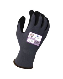 Armor Guys Extraflex 04-001 Nitrile Coated Gloves – Front and Palm Views with Black Coating