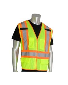 PIP 302-0211 Class 2 Hi Vis Breakaway Mesh X-Back Safety Vest