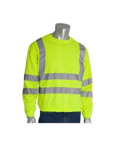 PIP 323-CNSSE Class 3 Hi Vis Safety Crewneck Sweatshirt