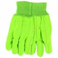 Hi Vis Green Double Palm Cotton Canvas Gloves